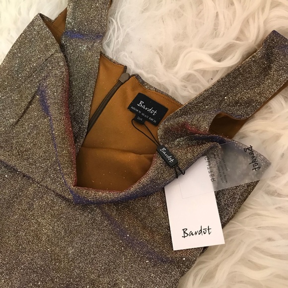 Bardot Womens Mimi Glitter Sheath Party Dress - Picture 3 of 8